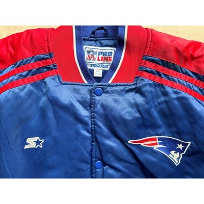 New England Patriots 90s satin bomber Sideline jacket 2XL blue red