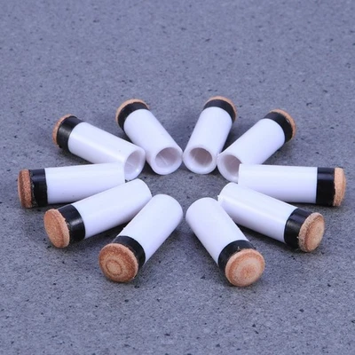10Pcs White Billiard Cue Ferrules Pack Reusable Hard Tips for Pool Cue Use - Image 1 of 4