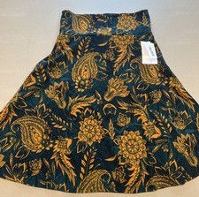 NWT LulaRoe Azure Women s Size Medium Floral Blue Boho Stretch A-Line Skirt