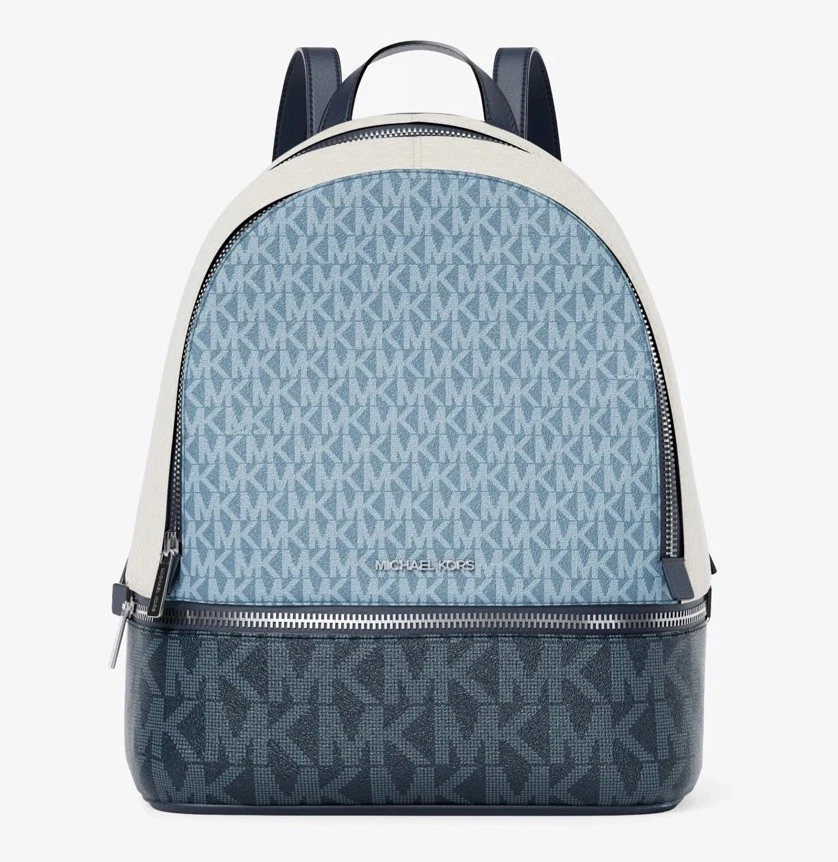 極美品　希少カラー　マイケルコース RHEA ZIP バックパック　MK　ブルー Michael Kors Rhea Backpack Blue Bags & Handbags for Women for sale