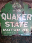 "Original, Vintage" Quaker State Tombstone Double Sided Heavy Metal Sign