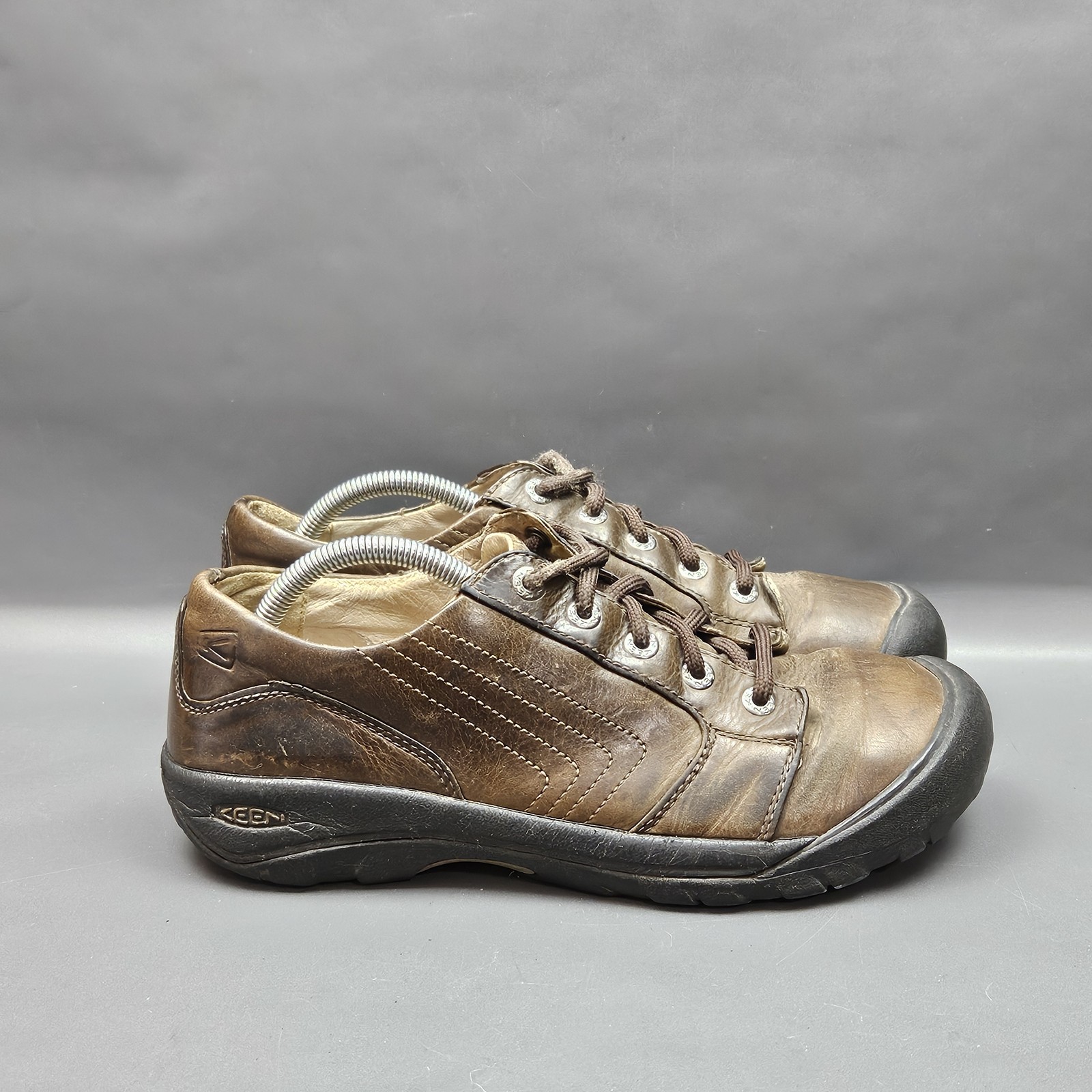 Scarpe Keen Alki uomo taglia 9 pelle marrone stringate passeggio comode casual basse