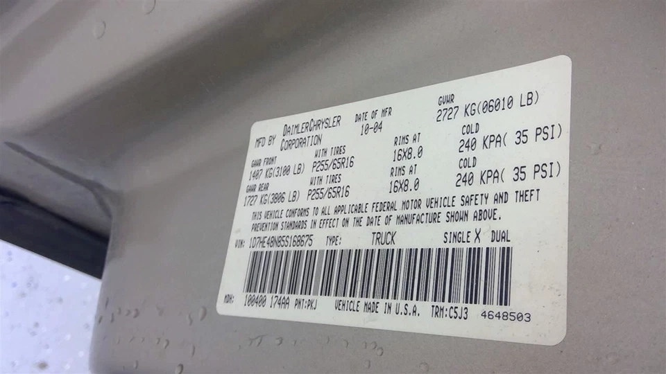 Dodge Dakota 2005 Engine Fuse Box 4692083AB - BODY 6169 Foto 4 de 4