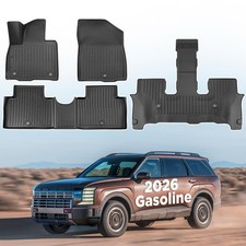 Floor Mats for 2026 Hyundai Palisade Gasoline 3-Row SUV, Custom Fit TPE All W...