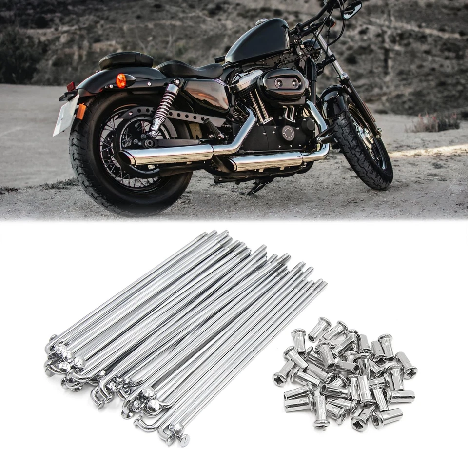 36 Stk Motorrad Speichen 4mm Speichennippel 170mm Spokes Länge Metall mit Nippel - Bild 2 von 4