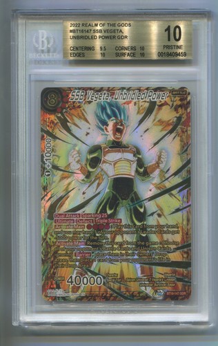 2022 REALM OF THE GODS SSB VEGETA, UNBRIDLED POWER BT16-147 GOD RARE BGS 10 PRIS