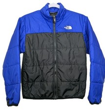 The North Face Kids Large Puffer Jacket Blue Black Coat Boys 12