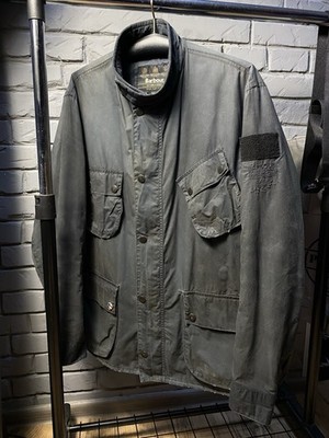 Barbour International Steve McQueen Waxed Jacket XXL Racing Print