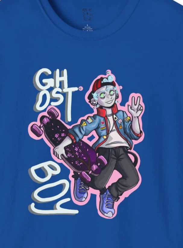 Ghost Boy Graphic Tee Streetwear Urban Graffiti Style T-Shirt Men Women Unisex