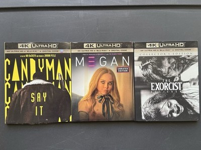 CandyMan + Megan + The Exorcist 4K UHD + Blu-Ray + Slipcovers