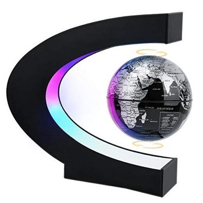  Magnetic Levitating Globe with LED Light, Cool Tech Gift for Men Father Black