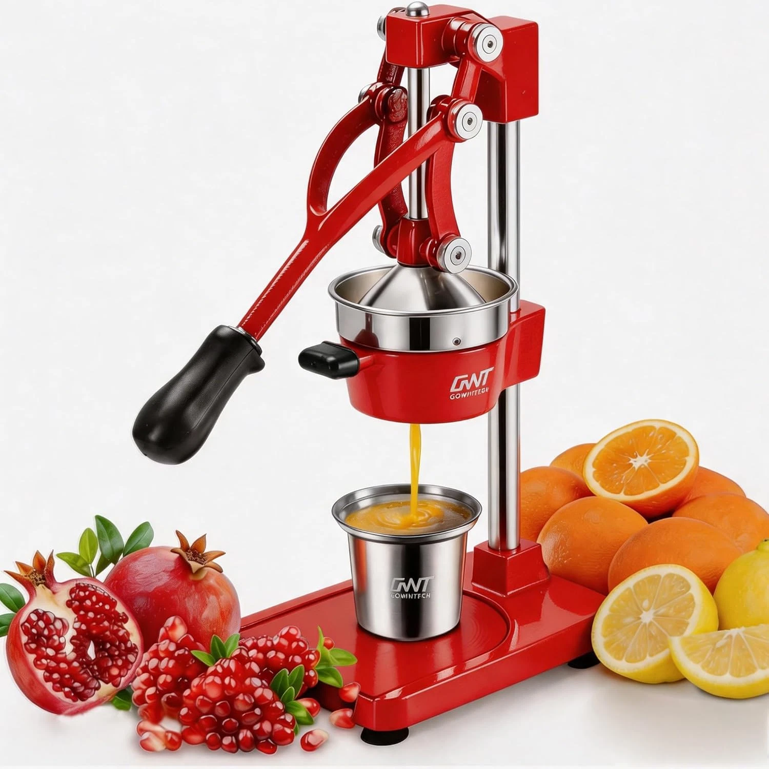 Heavy Duty 18" Cast Iron Manual Citrus Juicer with Stainless Steel Cup - Red
Opens in a new window o