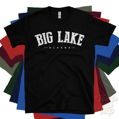 BIG LAKE ALASKA T-SHIRT Houston Matanuska-Susitna Borough USA Retro Uni Geschenk