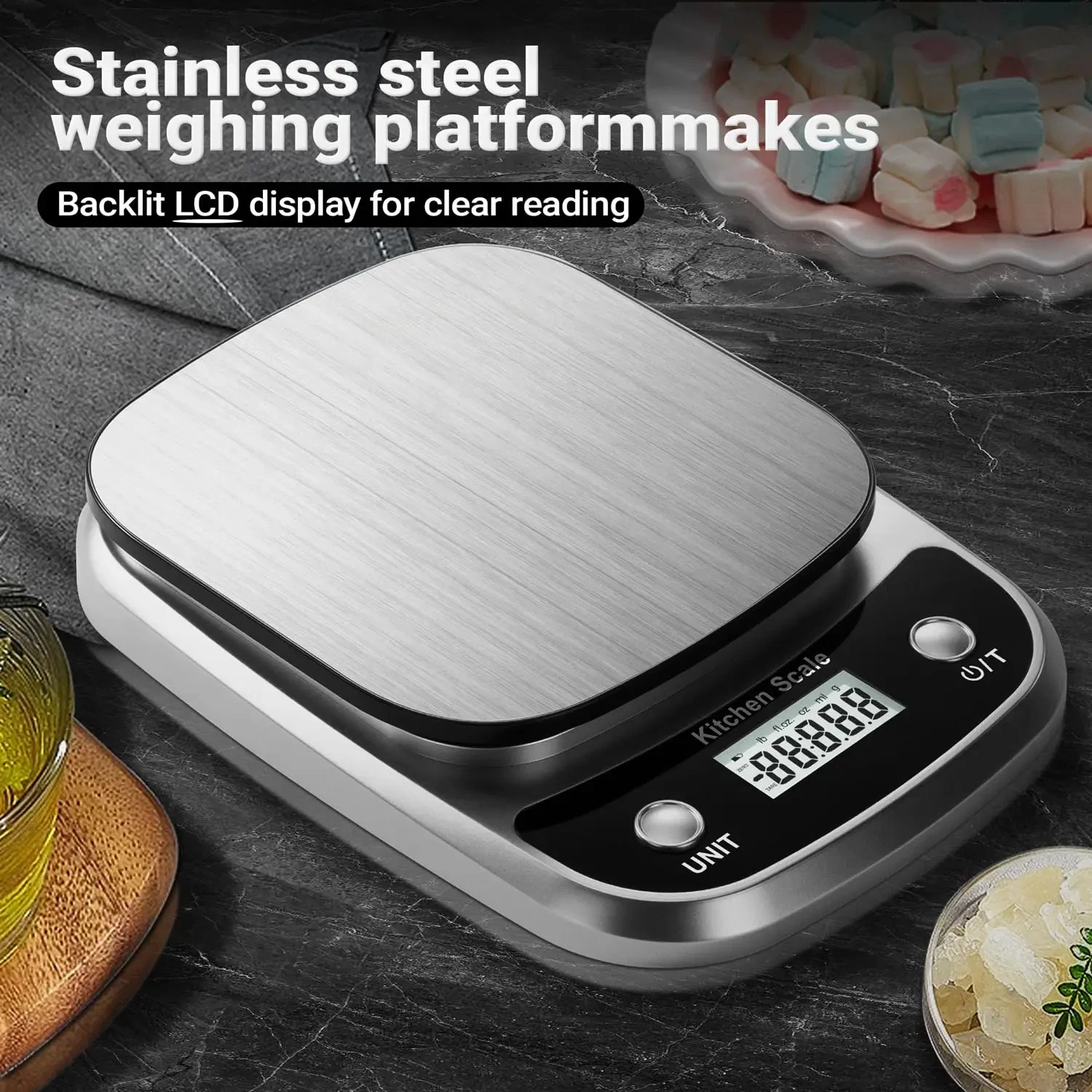 1pc Accurate Digital Kitchen Scale for Cooking and Baking - 22lb Capacity