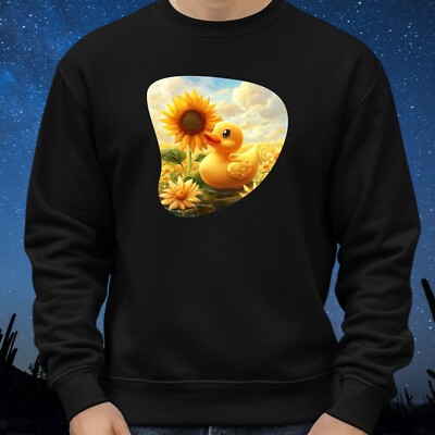 Rubber Duck with Flower Sweatshirt Cosy and Perfect for Any Occasion S to 4XL