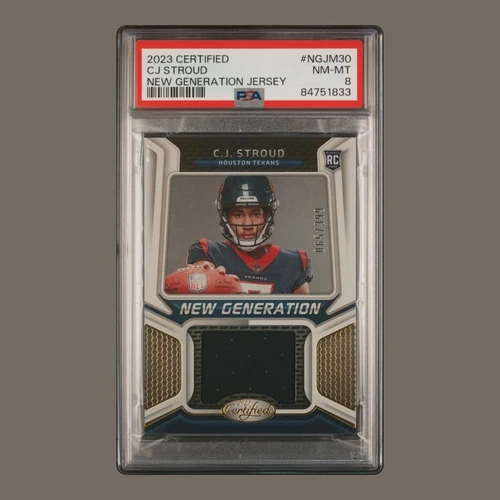 CJ Stroud Rookie Patch 2023 Certified Mirror Patch SP/399 ROTY! PSA 8