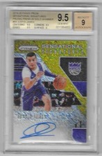 2019-20 PRIZM JUSTIN JAMES PREMIUM GOLD SHIMMER AUTO  04/10 BGS 9.5 AUTO 9