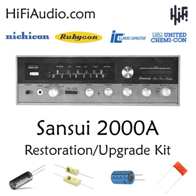 Sansui 2000a receiver rebuild restoration capacitor kit repair  upgrade