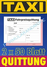 TAXI-Quittung 2x50 Blatt SD,TAXIQUITTUNG,TAXI-Fahrpreisquittung,taxi-fashion,NEU