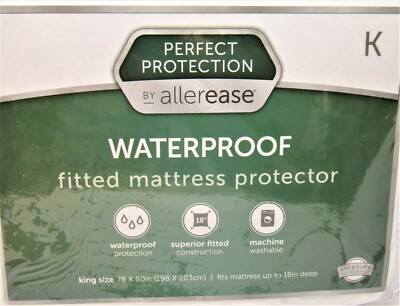 Allerease, King Size Waterproof, Fitted Mattress Protector.