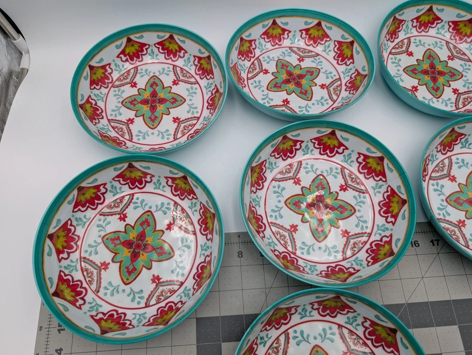 Tazón de sopa de cereal de melamina de 7,5 pulgadas lote de 7 Foto 3 de 4