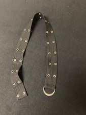 Women's Black Cotton Cloth Belt w/ Silver Gromettts 36 New Without Tag