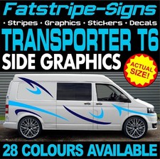 to fit VW TRANSPORTER T6 GRAPHICS STICKERS STRIPES DECALS DAY VAN CAMPER SWB LWB