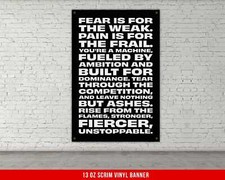 Motivational Gym Banner - Inspirational Fitness Quote Wall Decor