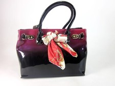Scarleton Women's H116710 Patent Satchel Handbag,red Violet Purple,newd/display