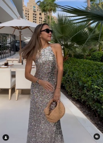 ZARA HALTER NECK KNIT DRESS WITH SEQUINS SIZE SMALL REF 3920 018 RRP £79.99