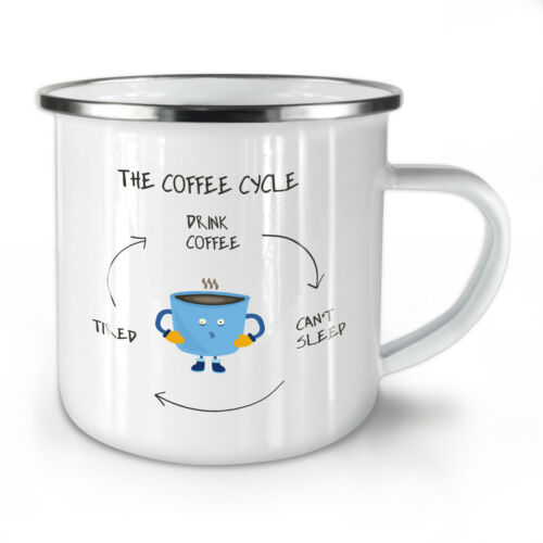 Tasse à thé émail 10 oz Coffee Cycle NEUVE | Wellcoda - Photo 1 sur 4