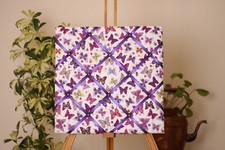 Flutterby butterfly noticeboard pinboard memoboard wall organiser; purple ribbon