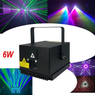 6W ILDA 3D Animation Laser RGB Full Color Light Projecter Scan Stage Christmas