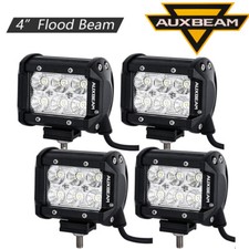 Auxbeam 4x 4inch 18w Led Work Light Bar Ditch Pods Flood White Driving Lamp Car