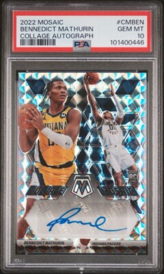 2022 Panini Mosaic BENNEDICT MATHURIN Collage Autograph PSA 10 