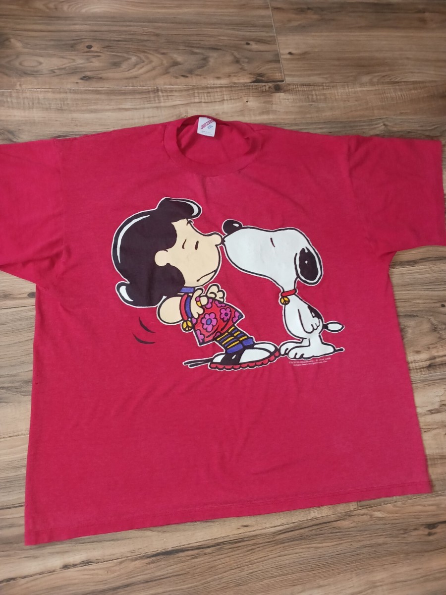Vintage Peanuts Snoopy Lucy Shirt USA Made Single Stitch XXL 2XL