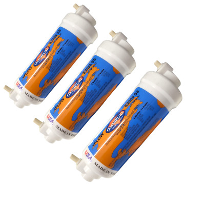 Omnipure K2355-SS Inline DI Resin 6x2 DI Mixbed Filter Elbow 1/4'' Quick Connect
