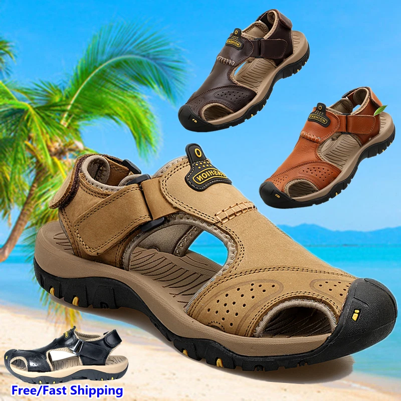 Men's beach sandals 2025 hollow shoes