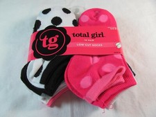 NWT Girls TOTAL GIRL 10 PAIR PACKAGE LOW CUT SOCKS Multi Color POLKA DOTS small