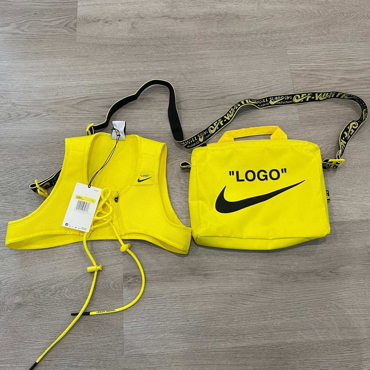NIKE × off-white バッグ　イエロー Nike X Off White Utility Vest Yellow Bag Backpack Women's