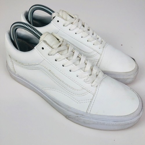 vans white leather lace up