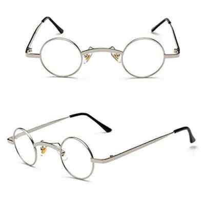 Designer Klarglas Brille Breiter Steg Metall Silber Gestell Mode Brille 