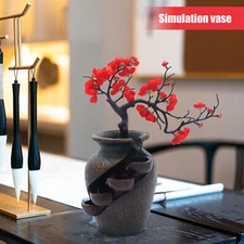 Flower Vase Waterfall Fountain Tabletop Indoor FengShui Water Fountain Decor USA