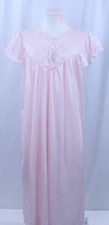 VTG Nancy King Nightgown PJ Pajama Light Pink Lace 3 Button Long Made USA S