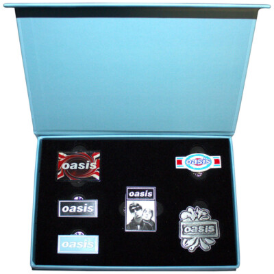 OASIS Metal Pin Badge Boxed Set: LOGOS : box Official Merch fan gift £pbx