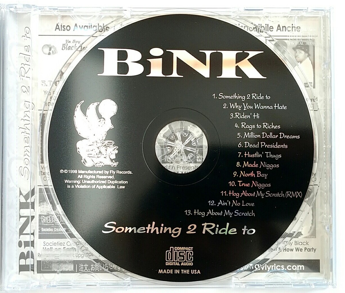 CD) Bink – Something 2 Ride To , Album, FLY-00012, Excellent, Rare 