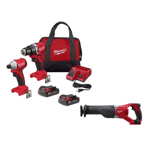 Milwaukee Drill + Impact Combo Kit 18V LiIon Brushless w