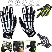 Biker Skeleton Bone Gloves Racing Cycling Motorcycle Mechanics Goth Full Finger