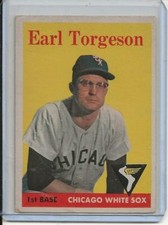 1958 Topps Baseball Card Earl Torgenson 1st Base Chicago  White Sox EX # 138