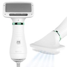 Pet Hair Dryer w/ Slicker Brush & Adjustable Heat Settings for Dog Cat Grooming